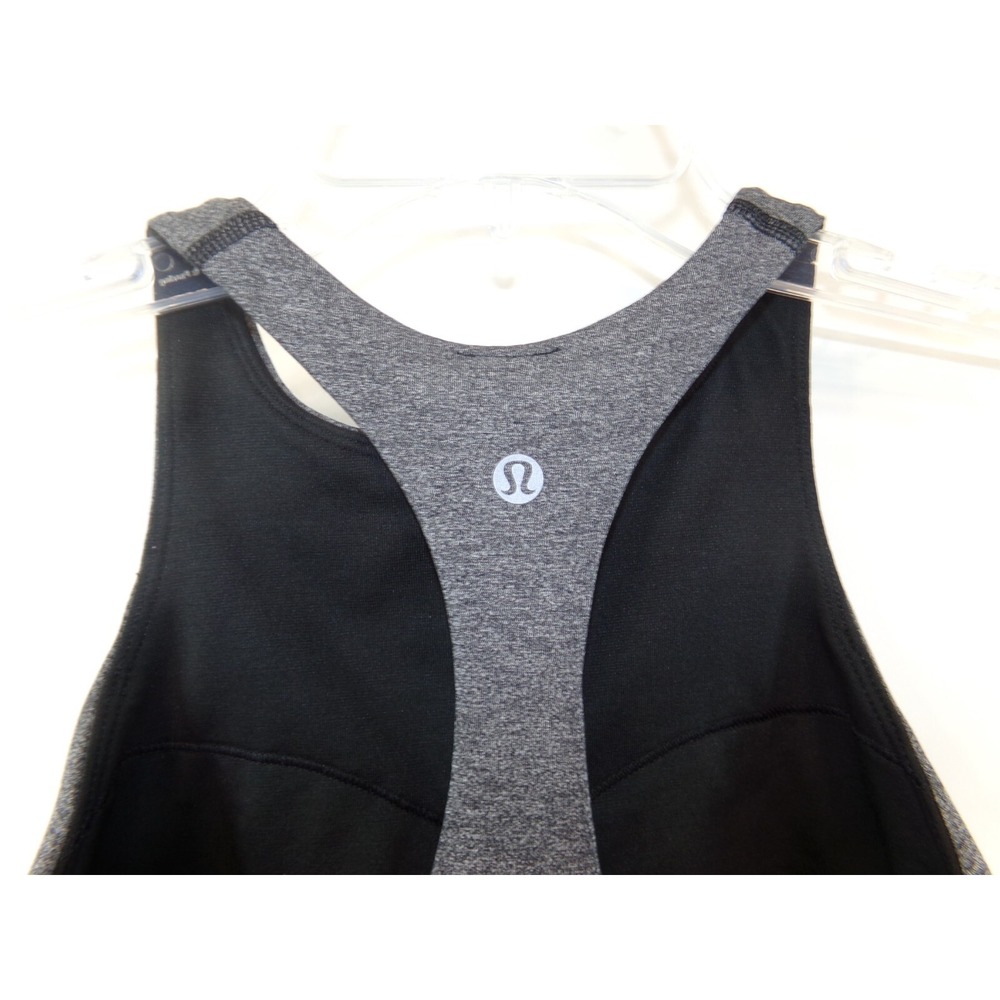 Lululemon Womens In Training Tank W1AR9S Built in Bra Back Cut Out Gray Size‎ 6